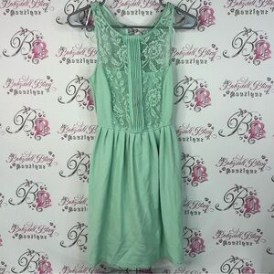 Zara Mint Green Backless Lace Dress